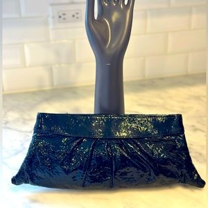 Lauren Merkin black patent leather clutch - like new w dustbag